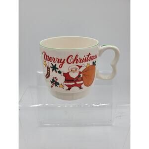 Vintage MCM 1960's Santa & Presents Christmas Coffee Mug 7 Ounce Made in Japan